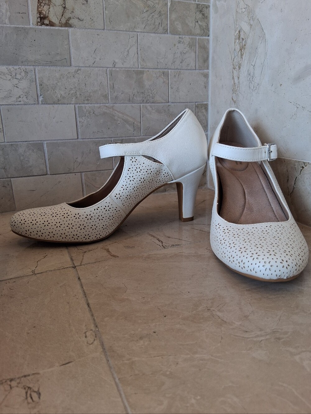 White Mary Jane Heels